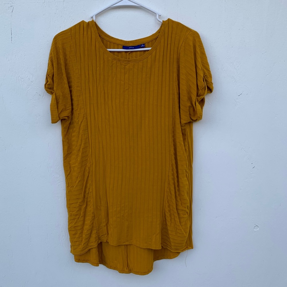 High to low yellow blouse